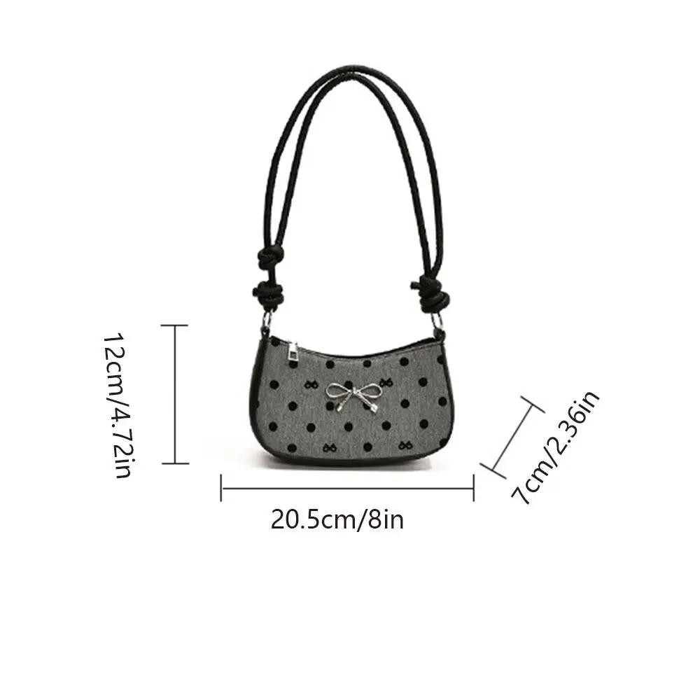 Bolsa de axilas de couro PU Bow Wave Point para mulheres, grande capacidade, bolsa de ombro, coração de pêssego, bolsa crossbody Y2K