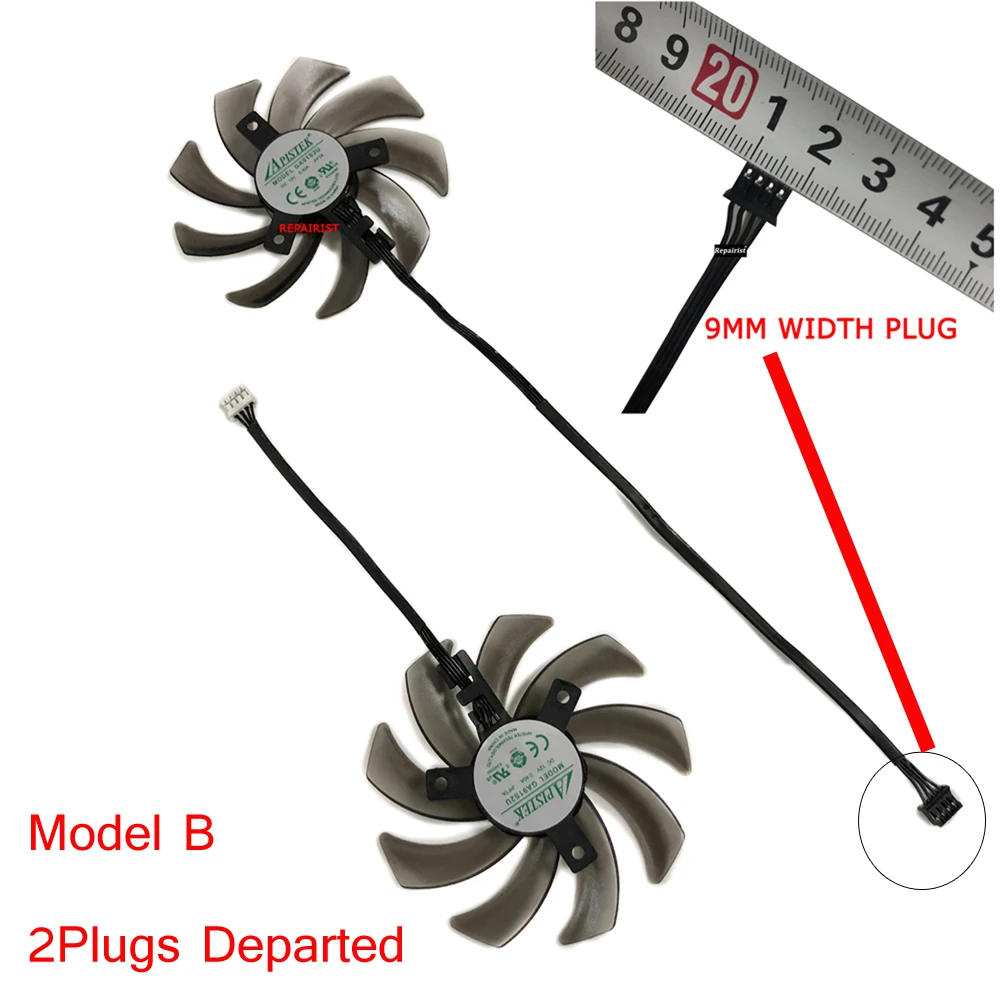 2 pz/set GA91S2U,Graphics Card Fan,ventola della scheda grafica,GPU Cooler,per Palit GTX 1660 SUPER GP OC,per Palit GTX1660 Ti Dual-OC