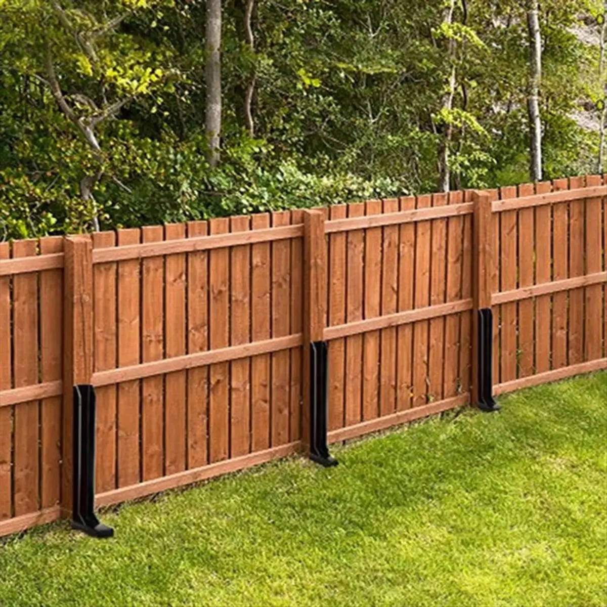 X16A Hot Fence Repair Kit 2X Thickened Metal Fence Support Stakes Solid Ground Spike Quick Fix Post Stabilizer for Repair Tilted