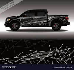 Dark Pickup Car Graphic Decal Full Body Racing Vinyl Wrap Car Full Wrap Sticker Decorative Car Decal Length 400cm Width 58cm