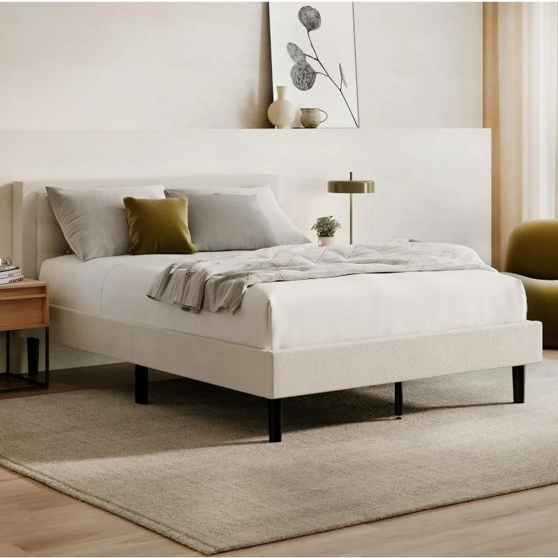 Nectar Bed Frame & Headboard - Full - 8 Inch Legs and Sturdy Wooden Slats for Support - Contemporary and Durable Upholstery