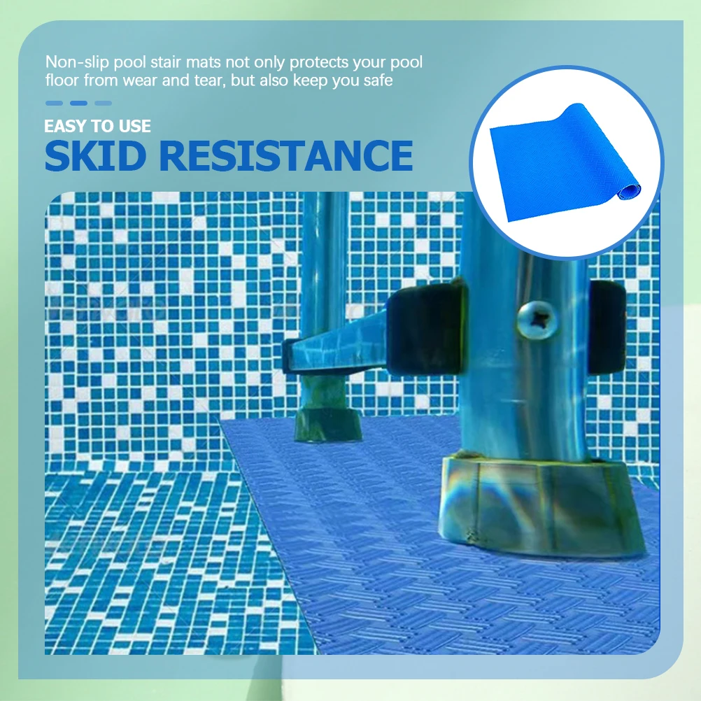 

Swimming Pool Ladder Mat Non slip Stair Pad PVC Material Above Ground Floor Safe Protective Practical Unique Pattern