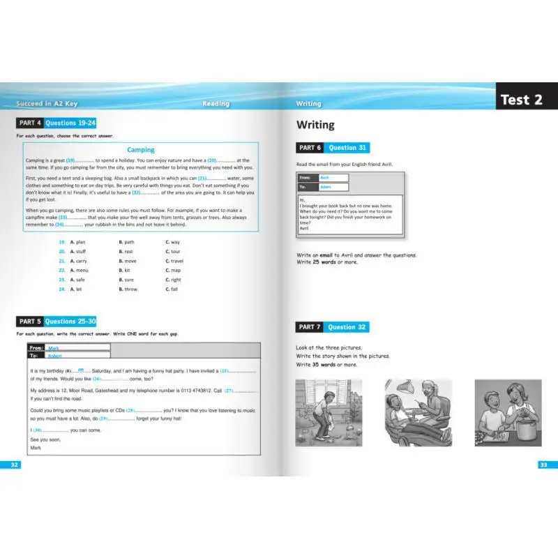 نجاح في كامبريدج الإنجليزية A2 KEY KET 8 اختبارات ممارسة لللامتحان المنقح من الطبعة الزائدة لعام 2020 مع الإجابات #2