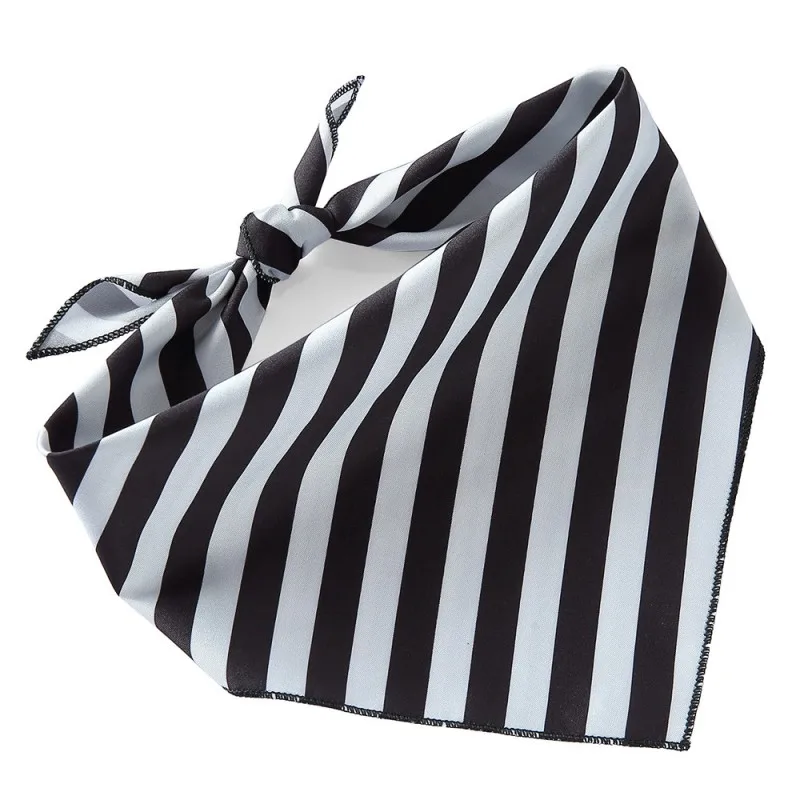 Dog Bandana Cotton Pet Dog Bibs Black White Striped Dog Triangle Towel Cute WashableChristmas Halloween Pet Dog Bandana Scarf