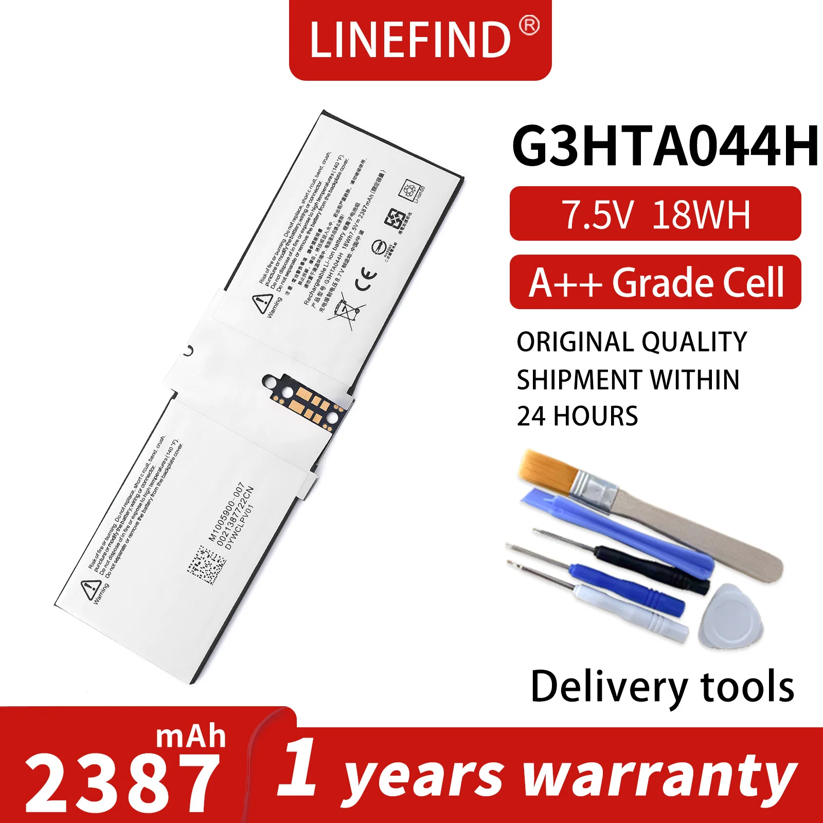 

Аккумулятор LINEFIND G3HTA044H для планшета Microsoft Surface Book 2nd 13.5" 1832, аккумулятор для экрана G3HTA045H 7.5V 2387mAh