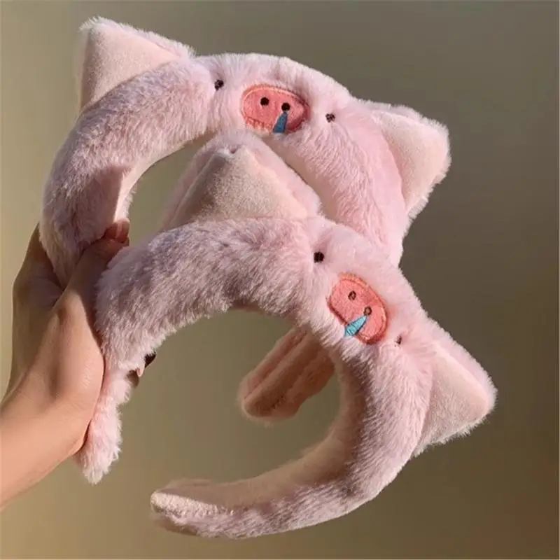 652F Women and Children Headwear Playfulness Hair Hoop Fashionable Plush Hairband for Girls and Kids