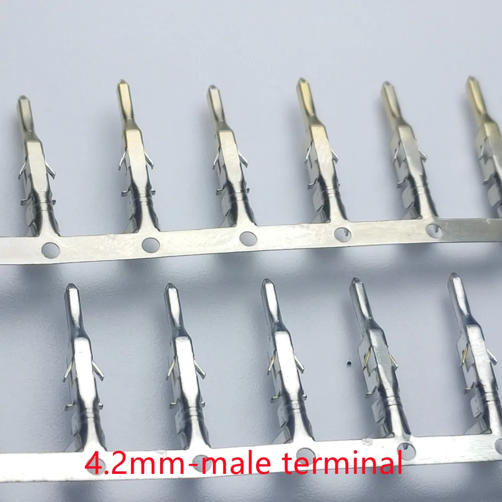 300PCS/1LOT 4.2mm  Computer connector terminals male needle for 4P 6P 8P 20P 24P female  shell /Half gilded