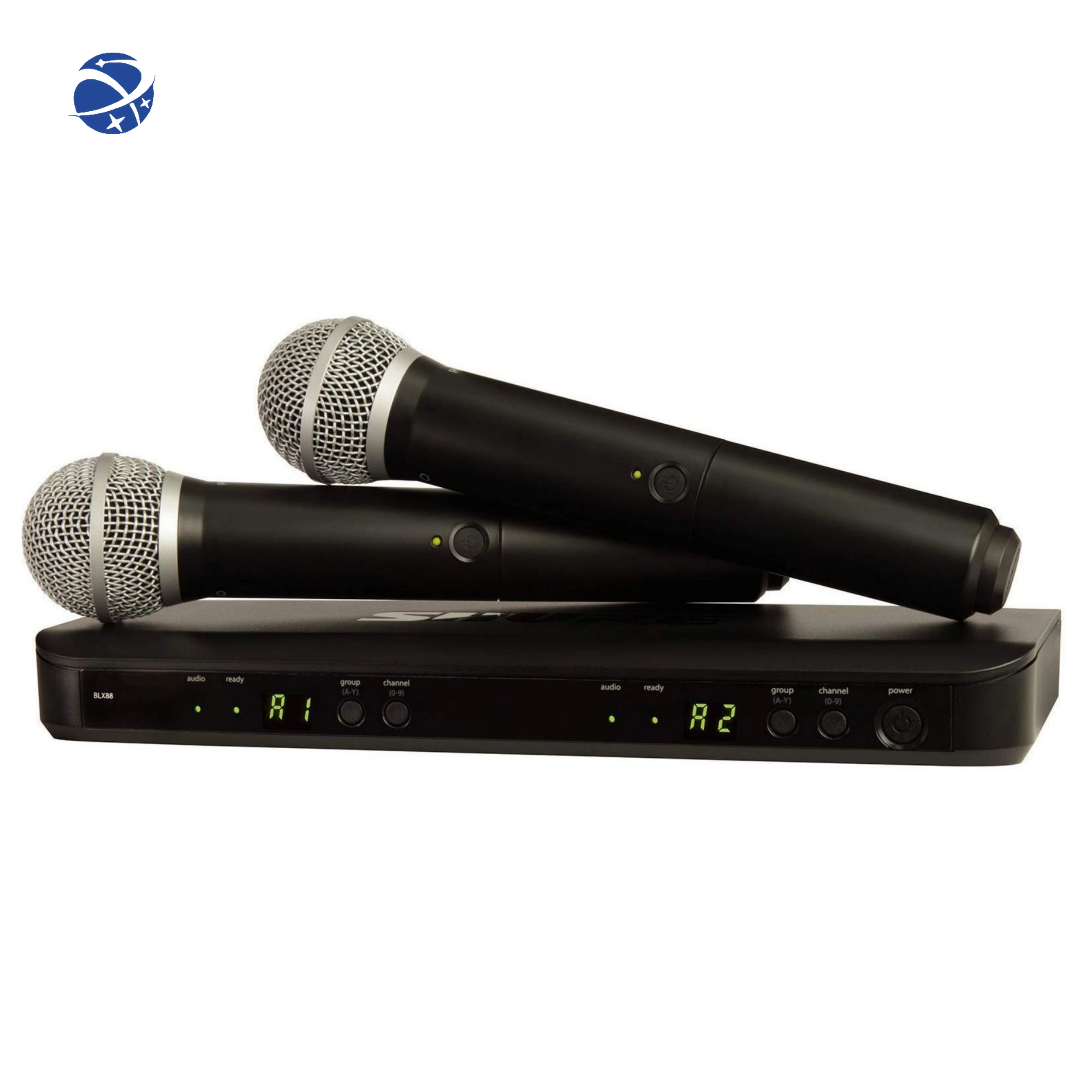 High Quality BLX288 Dual Channel Wireless Microphone Dual Handheld Wireless PG58 Microphone Digital Vocal System YHS