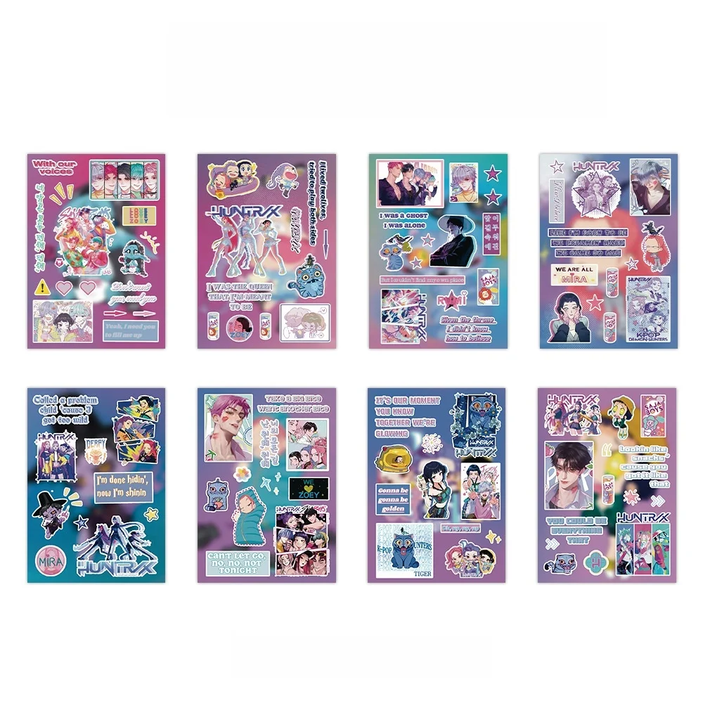 8 Sheets/Set of Stickers, Die-Cut Collage for Journals, Simple Packaged Handmade Decorative Stickers