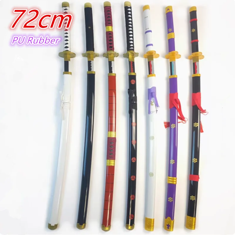 1:1 Cosplay Anime Roronoa Zoro Katana Weapon Role Play Yama Samurai Weapon Katana Knife Safety PU Gift Toy Sword 72cm