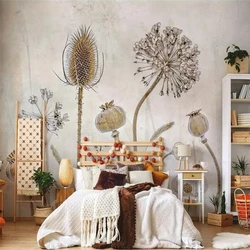 beibehang Custom wallpaper mural dry branches flower specimens hand-painted American pastoral background wall 3d wallpaper