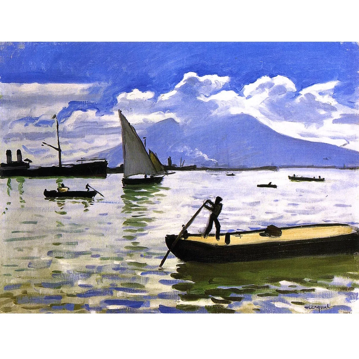 

Albert Marquet paintings,Bay of Naples,Hand painted seascape oil painting,Wall art canvas painting for living room,Home decor