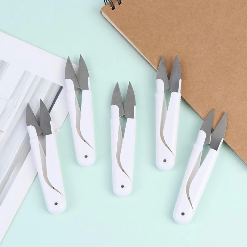 [YU]Folding Spring Loaded Scissors Portable Mini Sharp Cutter Spring Loaded Safety Cover For Home Student Sewing Craft Cutting