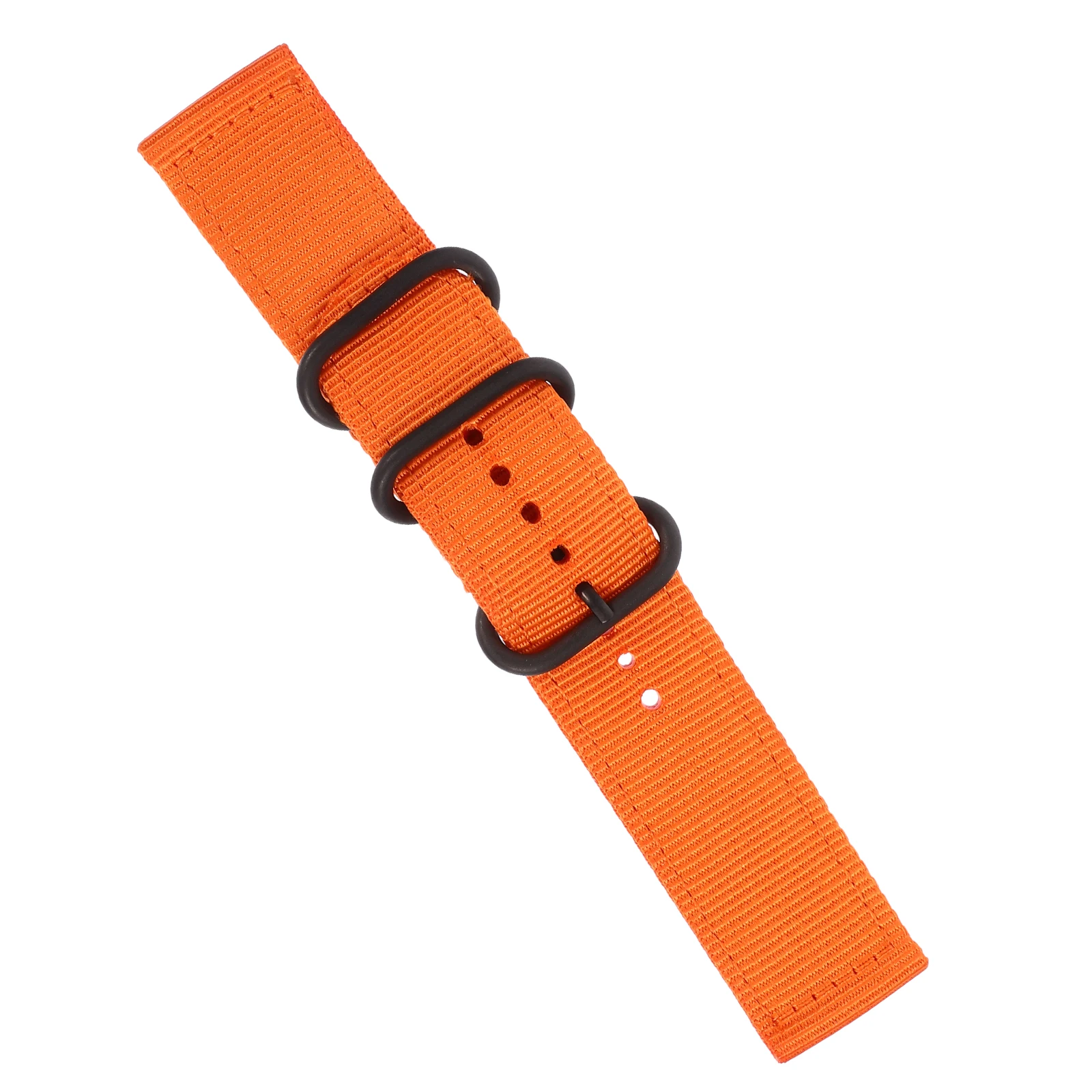 

24mm Watch Strap Webbing Durable 2-Joint Nylon Watch Band Wristband for Watch Replacement (Orange with Black Buckle)