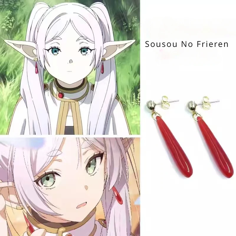 Anime Sousou No Frieren Cosplay Prop Accessories Design Earrings for Women Jewelry Cosplay Xmas Gift Wholesale