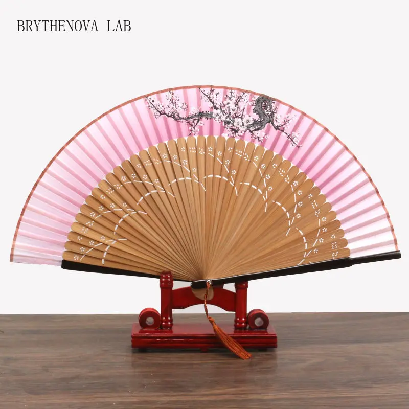 Elegant Retro Folding Fan Exquisite Carved Solid Color Fan Hand Translucent Hanfu Cheongsam Decorative Ventilador Dance Abanico