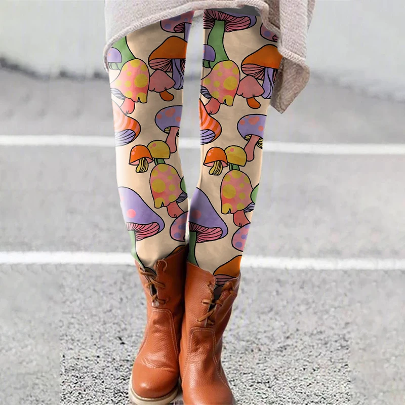 Dames schattige kattenleggings 2024 herfst en winter nieuwe elastische slim fit dames casual bedrukte lange kerstbroek laarsbroek