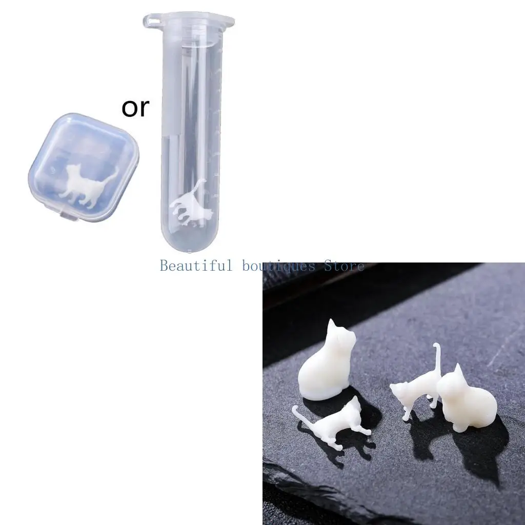 U4LF 3D Three-dimensional Sitting for Cat Model Mini for Cat Crystal Epoxy Ab Glue Resin Diy Material Manual Filling