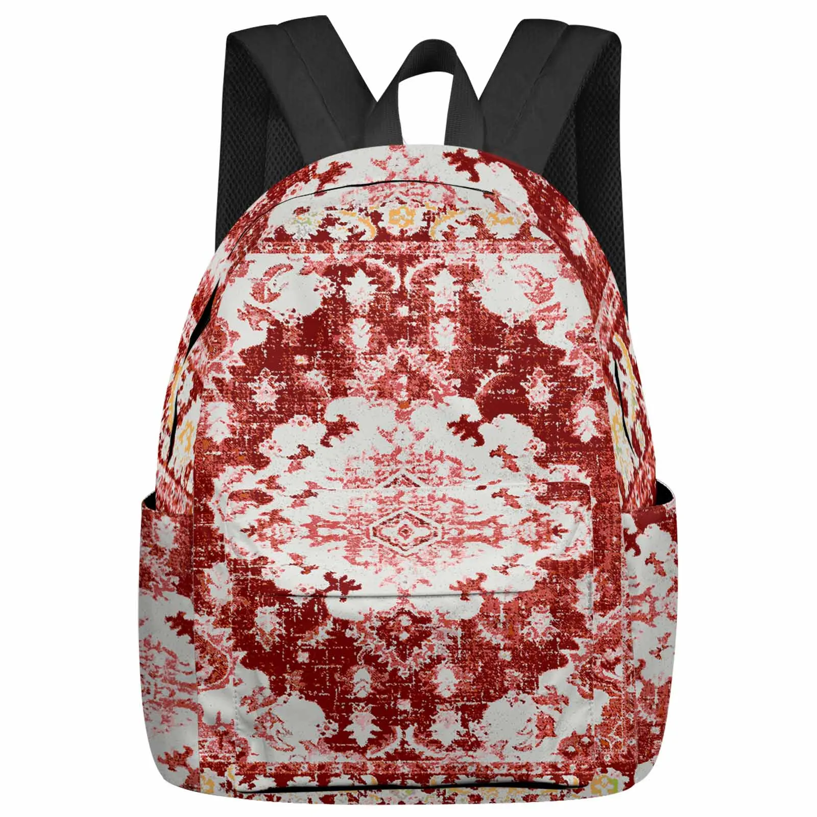 Retro Carpet Texture Red Backpacks Teenagers Student School Bags Laptop Custom Backpack Men Women Travel