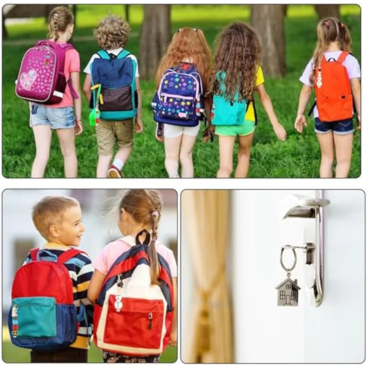 Beauty 50Pcs Blank Beadable Keychain Bars,Metal DIY Bead Keychain Bar Charms Eady Detachable Key Chain Making Accessories