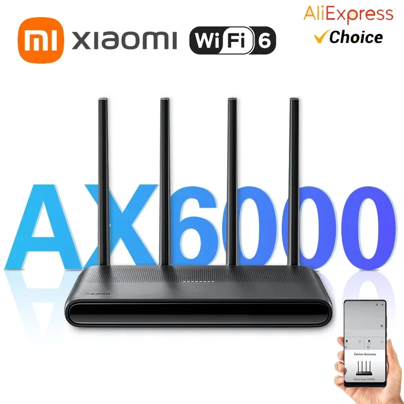 New Xiaomi Redmi Router AX6000 Repeater WiFi Extender VPN IPTV Mesh Networking 8 Signal Amplifiers 512MB OFDMA MU-MIMO Mi Home