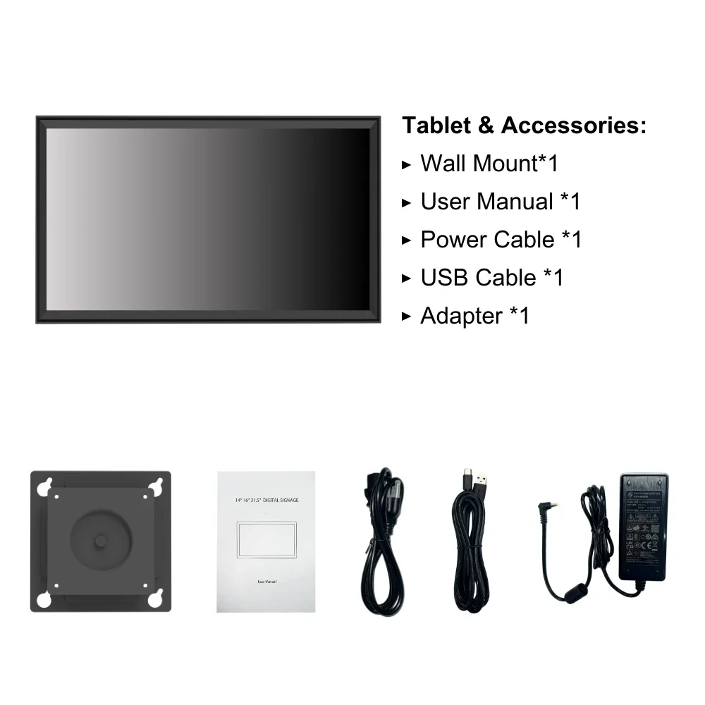 32-Inch Smart Electronic Digital Calendar Wall Touch Screen 365-Day Event Management Video Playback Digital Calendar Display