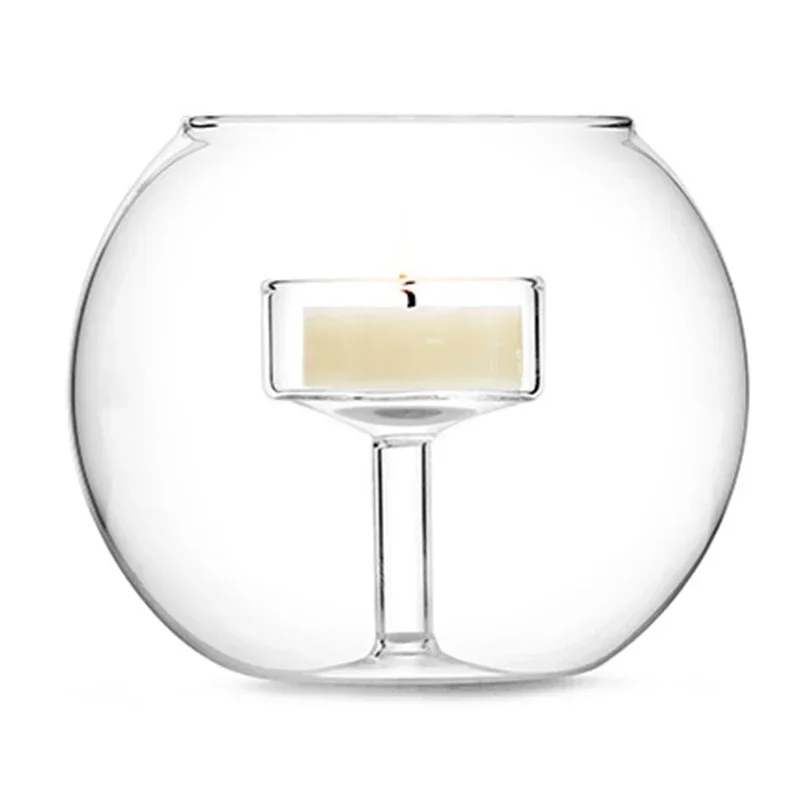 9cm Clear Round Glass Tealight Candle Holder Glass Votive Candle Holders for Wedding Party Centerpieces Decorations