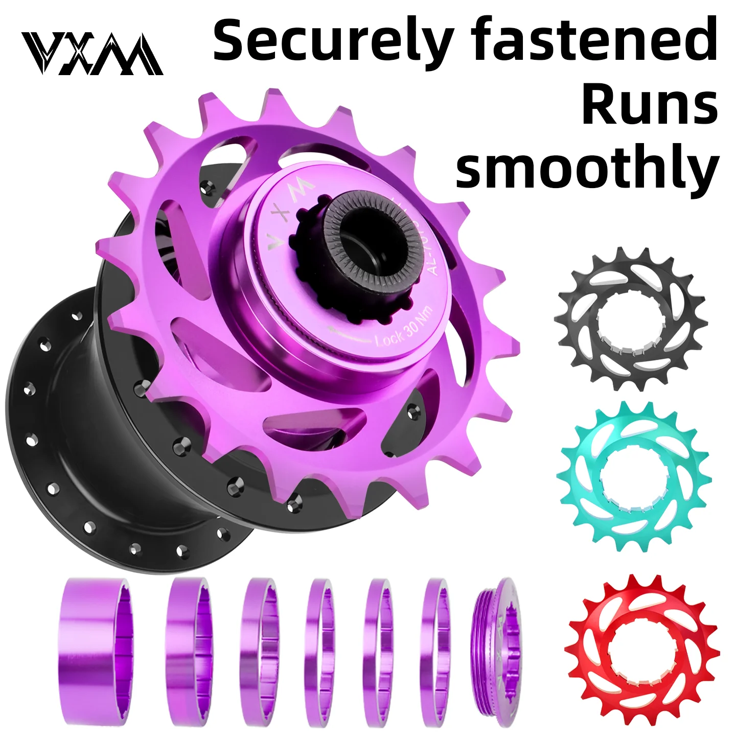16T VXM Mountain Bike Single Speed Flywheel Nine Turn One Set Soil Slope AM Street Climbing BMX Flywheel Gear Chain