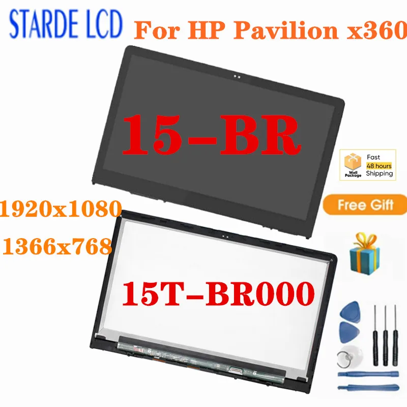 

For HP Pavilion x360 15-BR 15T-BR000 15 br052od 15 br018na 15 br005nm 15 br010nd LCD Display Panel Touch Screen Digitizer Glass