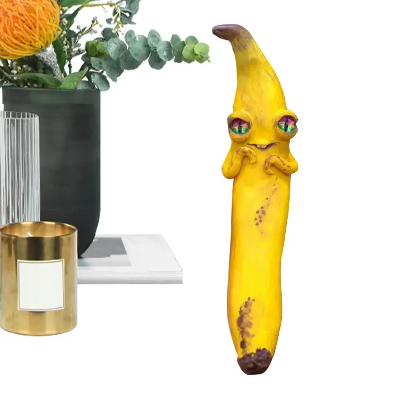 

Banana Figure Big Eyes Banana Resin Statues Decorative Figurine For Workplace Living Room Bedroom Whimsical Resin Ornaments