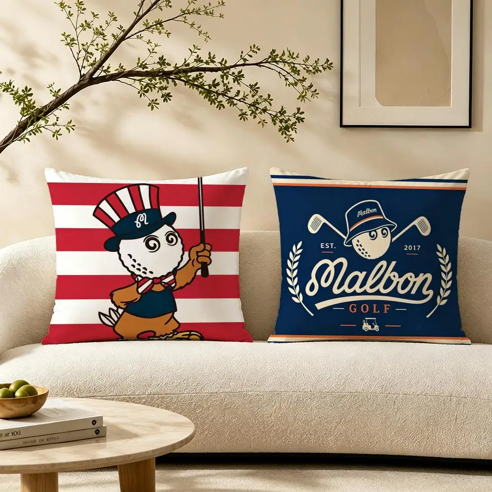 Brand Malbon Golf Cushion Cover Pillow Short Plush Warm CreamStylel Cushion for Living Room Bedroom Sofa Ideal for Gifting