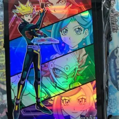 70PCS Genuine Yugioh VRAINS Yusaku Fujiki Card Sleeves Yu-Gi-Oh! TCG OCG Trading Cards Laser Flash Protector Case