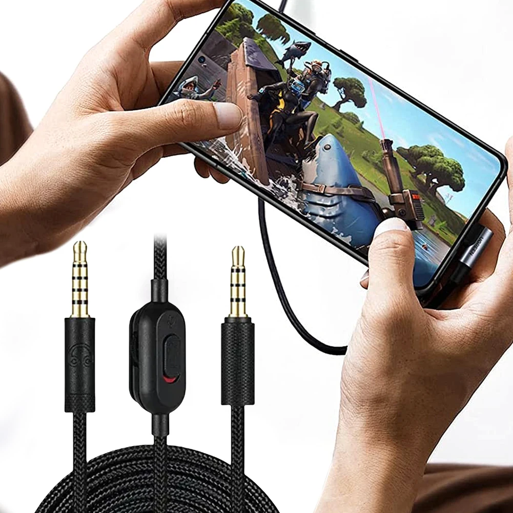 2m Audio Cord Line with Volume Controller and Mute Game Headphone Audio Cable Replacement for Logitech GPRO X G233 G433 Headset
