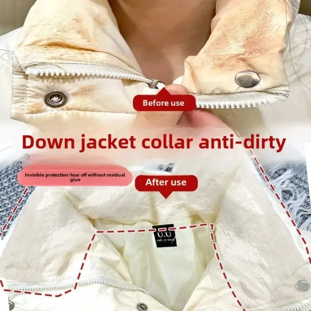 Anti-fouling Stickers Down Jacket Collar Anti Foundation Sticker Transparent Anti Dirty Artifact Shirt Lining Collar Outerwear