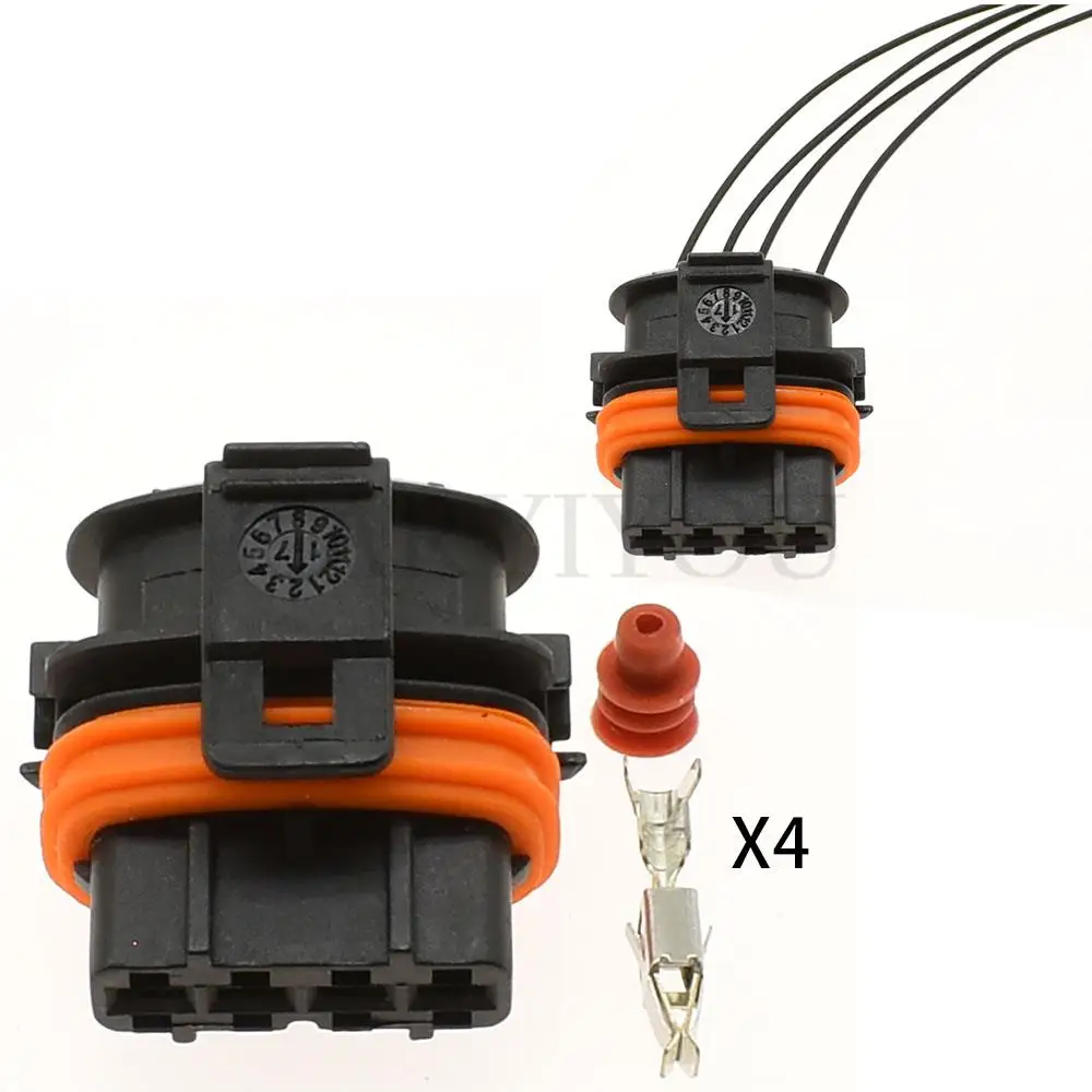 1 Set 4 Pin 3.5 Series Car Ignition Coil High Voltage Pack Wiring Harness Waterproof Socket 1928404745 368162-1