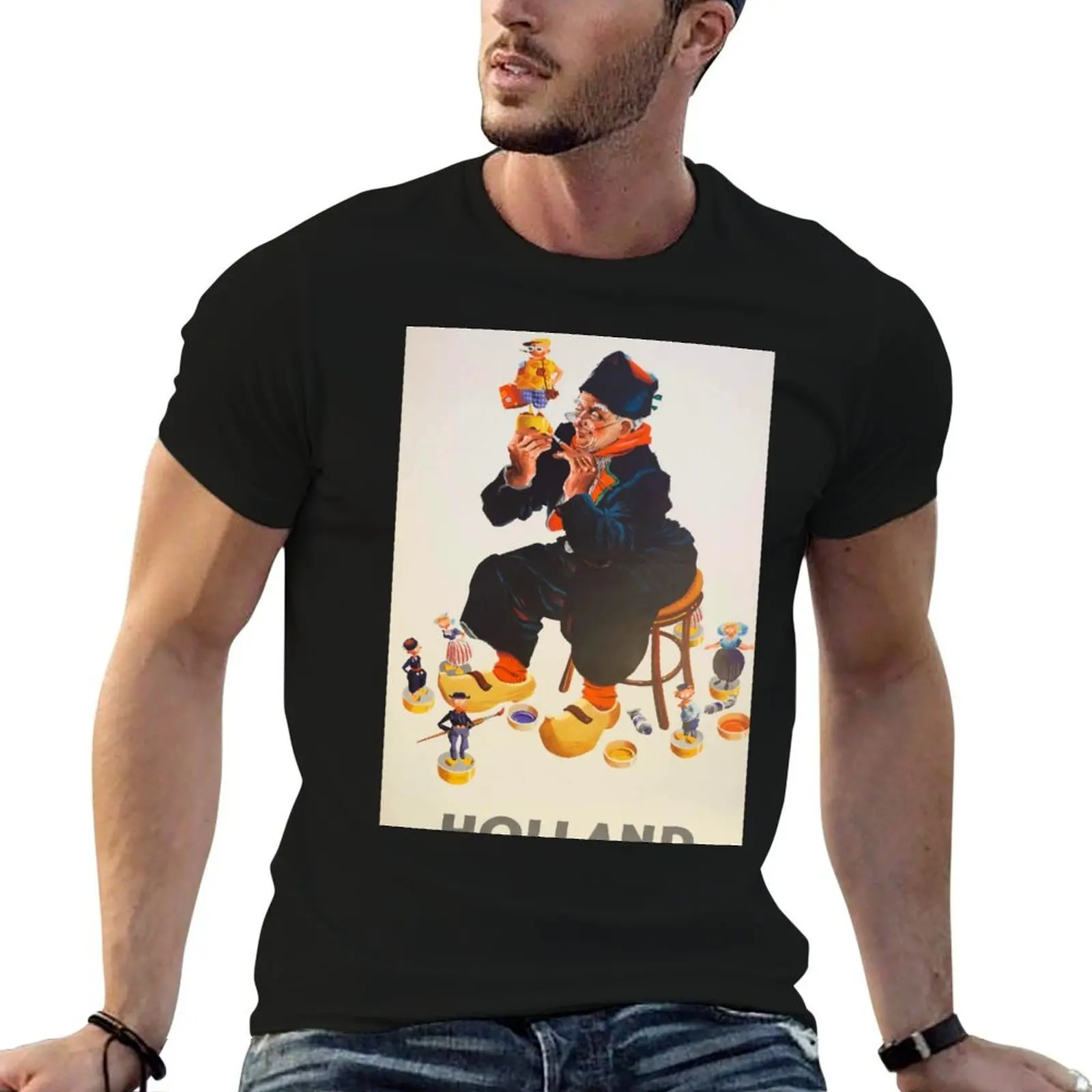 

travel dark vintage t for cotton poster t humor man T-Shirt Holland t funny man shirts casual shirt shirts