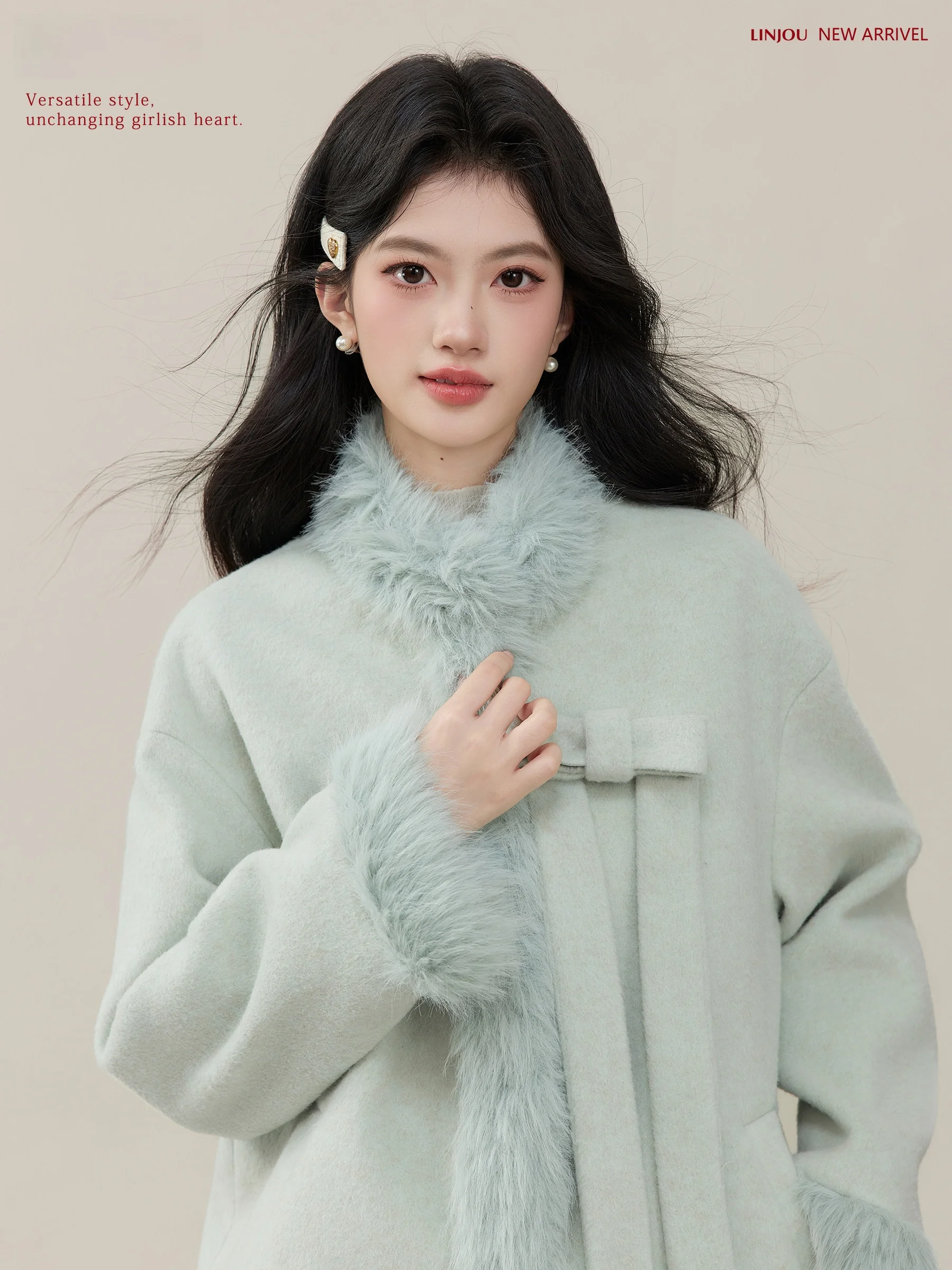 

Princ Sle ort een Woolen Coat Fem Fur Lined Jaet Lightweight Travel Casual Home Commute Daily Busin Spor...