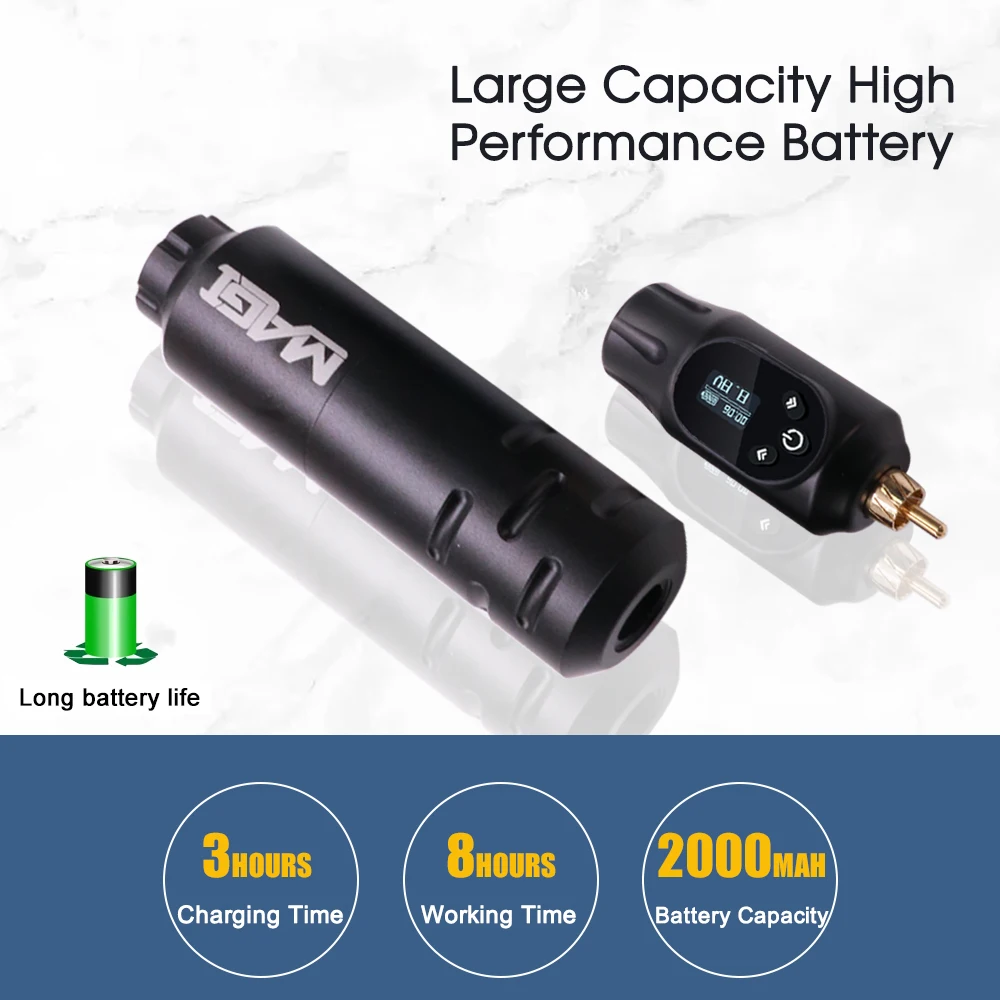 ไร้สายสักเครื่องชุดปากกาสักอุปกรณ์เสริมอุปกรณ์สตูดิโอ Professional Tattoo Power Supply อินเทอร์เฟซ RCA Tattoo ปากกาชุด