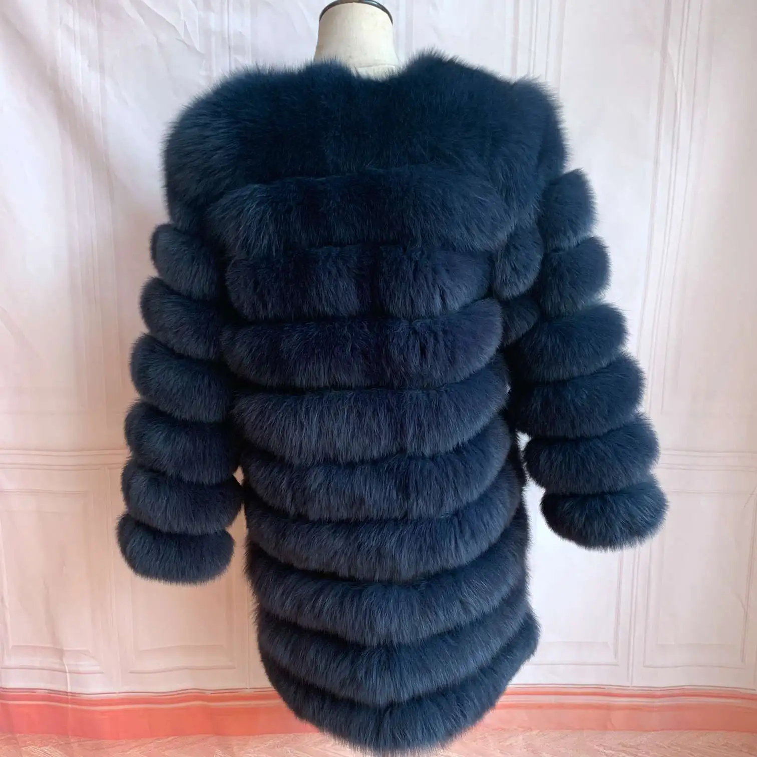 NEW 4in1 Real Fox Fur Long Coat Winter Coat for Women Jackets Vest Winter Outerwear Women Fox Fur Coat High Quality Fur Clothes