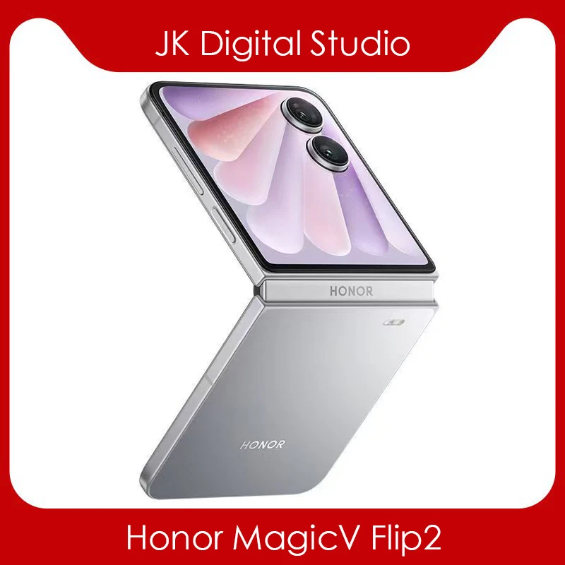 Original Honor Magic V Flip2 5G Smart Phone 6.82inch OLED Snapdragon8 Gen3 80W Super Charger 5500Mah 200MP MagicOS 9.0 OTA NFC
