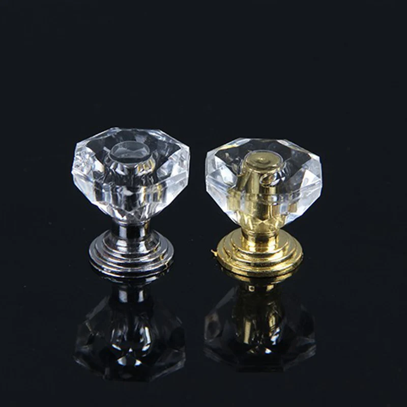 New【10Pcs Acrylic Crystal Knobs Cupboard Drawer Pull Handle Door Knob Diamond Cabine】
