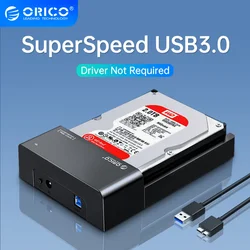 Orico lay-flat hdd docking station sata para usb 3.0 disco rígido externo docking station para 2.5/3.5 polegada hdd ssd suporte uas