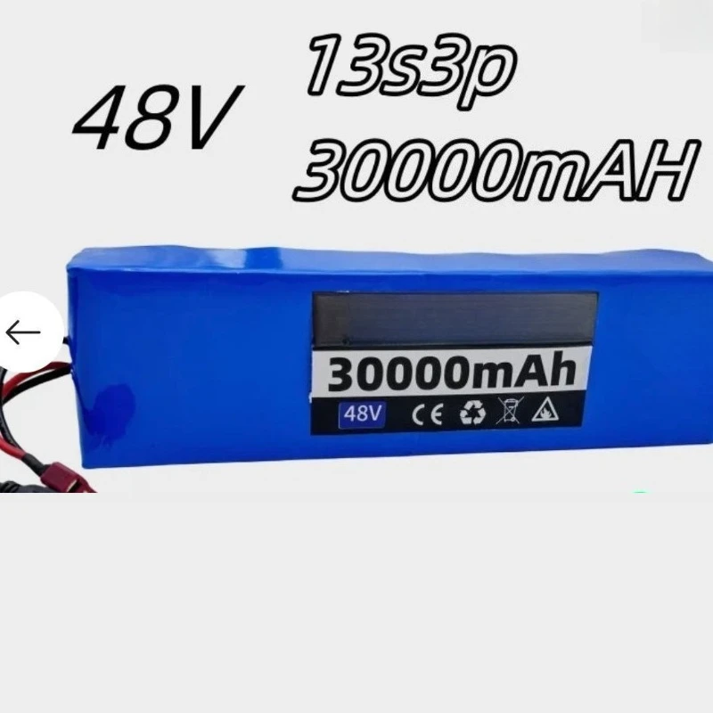 Литиевая батарея 48 В 13S3P 30000 мАч 18650 Литий-ионный аккумулятор для электрического скутера с BMS