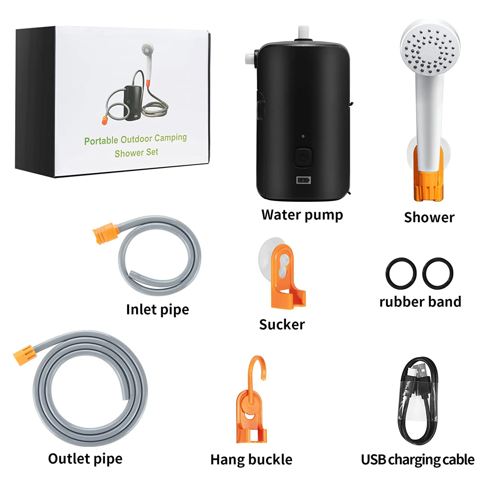 2022 doccia da campeggio portatile doccia elettrica esterna/interna con Display a batteria in polvere 2 modalità di flusso 4400mAh ricarica rapida