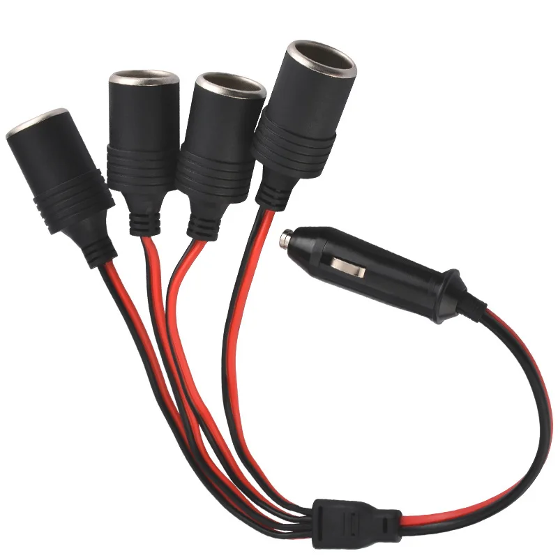 

120W 4 Ways Power Adapter Connector cable Input 12V 24V Output 12V 10A Triple Car Cigarette Lighter Splitter Female Socket Plug