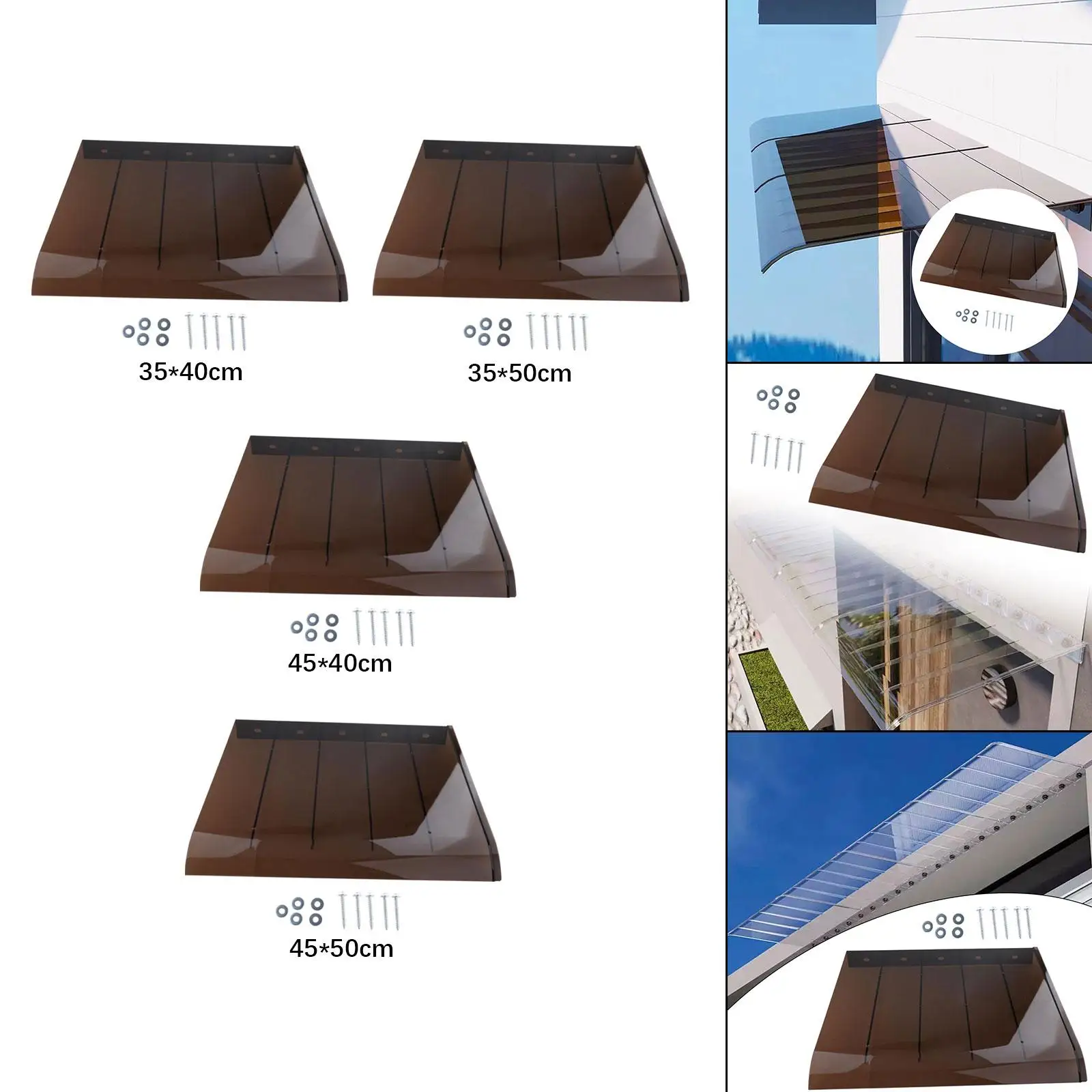 Weatherproof PC Window Awning Door Canopy for Front Door Garden Balcony Sun Rain Shelter Cover Easy Install Modern view 6