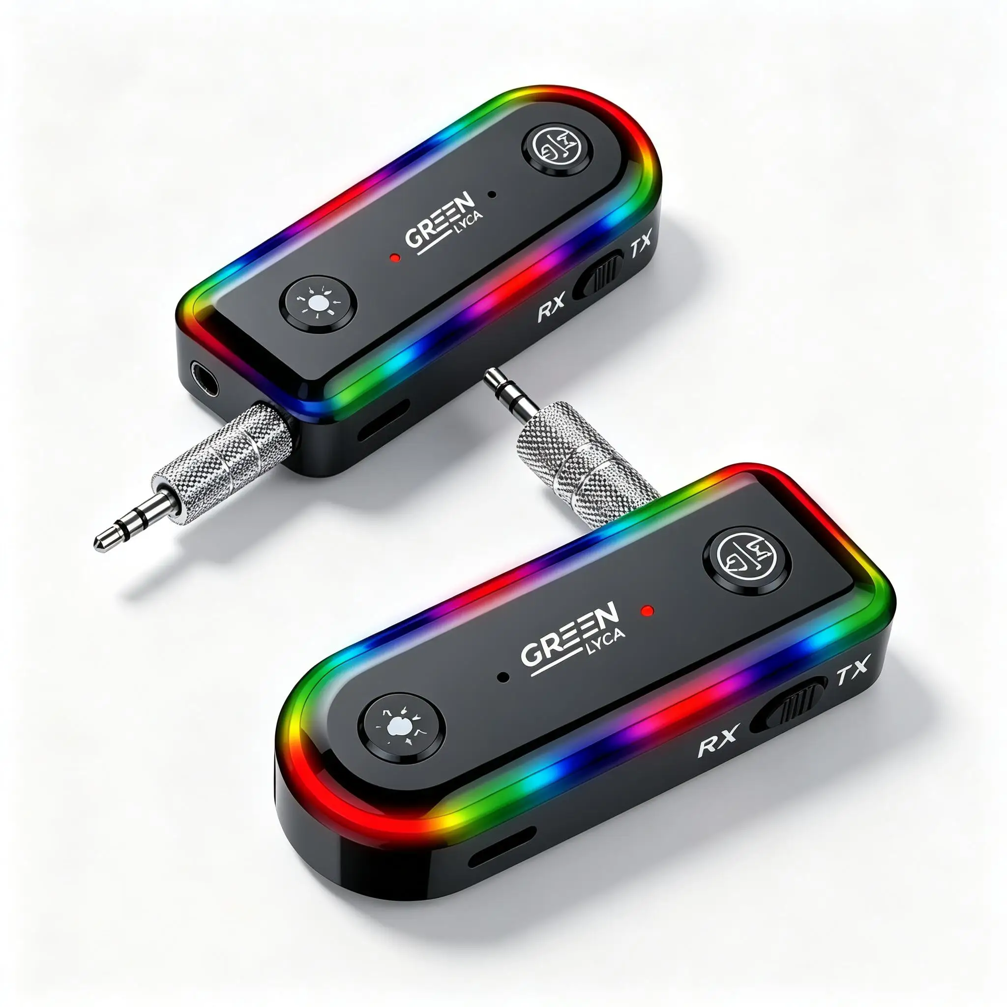 2-pack Bluetooth-adapter voor Aux-poort, Bluetooth 5.3-ontvanger voor auto, handsfree bellen, Bluetooth-adapter voor autoradio/hoofdtelefoon.