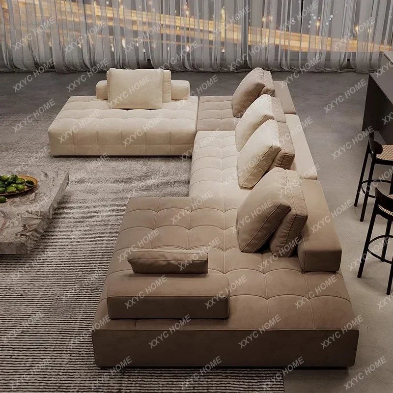 A Minimalist home living room Modern minimalist module matte fabric sofa