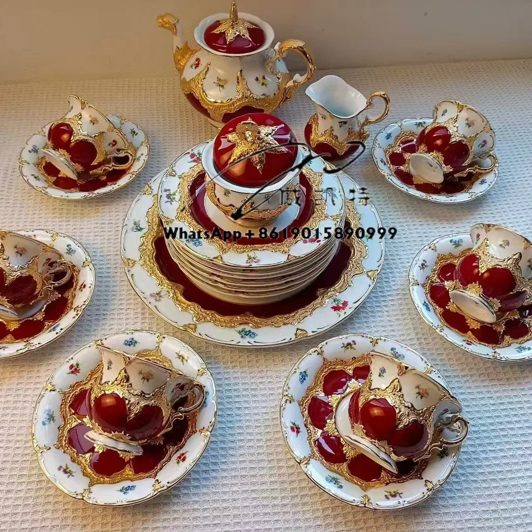 

L Coffee cup and saucer coffee set European royal court style gilt gift box