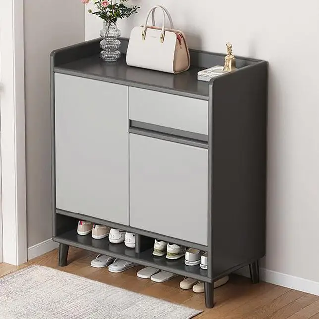 Multi-color modern wooden large shoe rack cabinet storage for home entryway